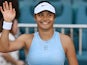Emma Raducanu reacts at the Miami Open on March 19, 2025