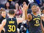 Jimmy Butler and Stephen Curry of the Golden State Warriors pictured on February 25, 2025