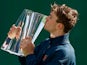 Jack Draper poses with the trophy after winning the Indian Wells Masters on March 16, 2025
