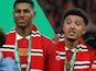 Manchester United's Jadon Sancho and Marcus Rashford on February 26, 2023 Manchester United's Jadon Sancho and Marcus Rashford on February 26, 2023